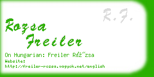 rozsa freiler business card
